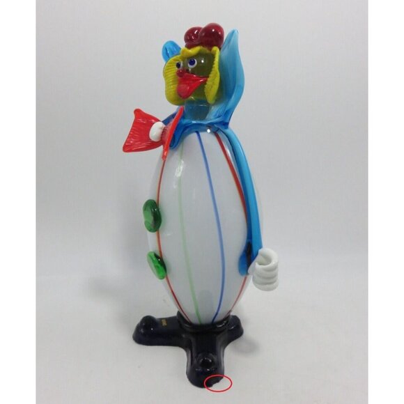 Murano Glass Clown Red Bow Tie and Green Buttons 11" Tall Vintage Italy - Picture 10 of 10